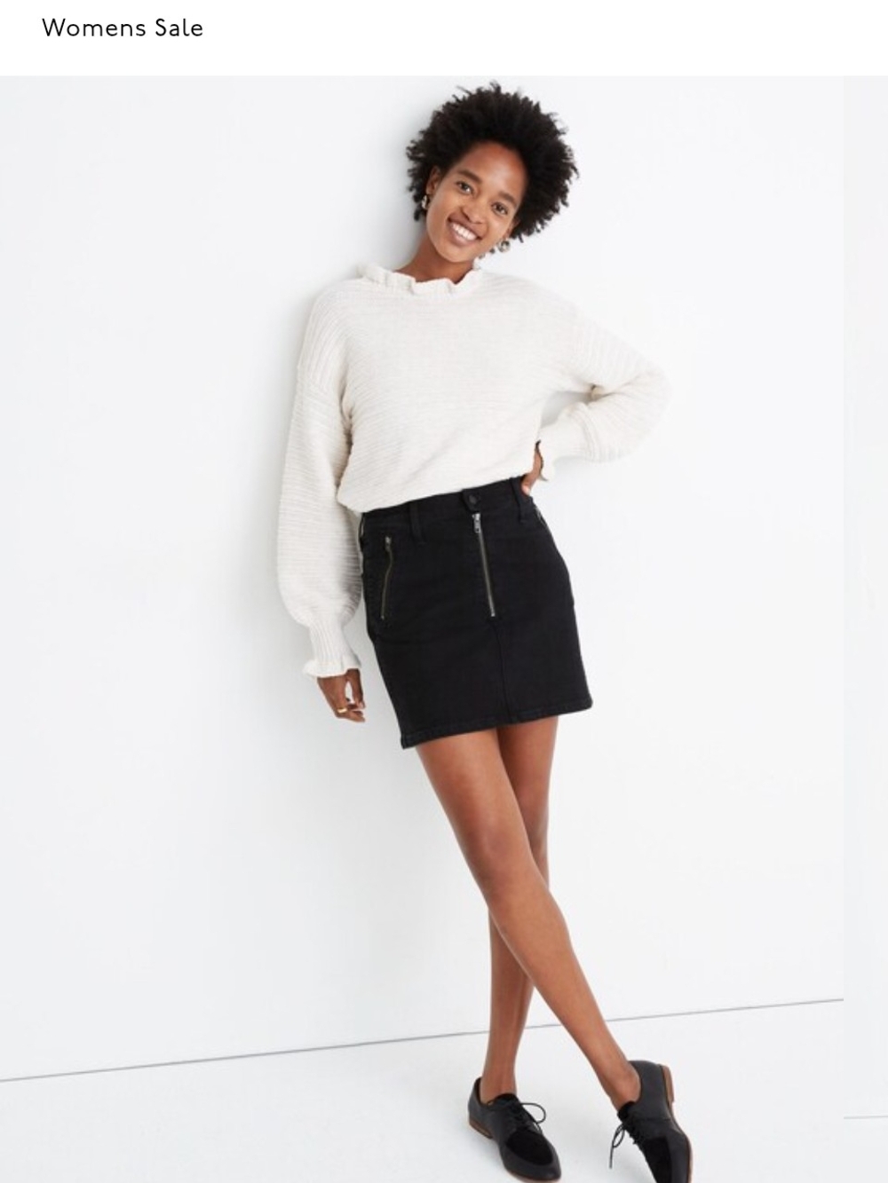 Madewell Stretch Denim Straight Mini Skirt : Zip Pocket Edition